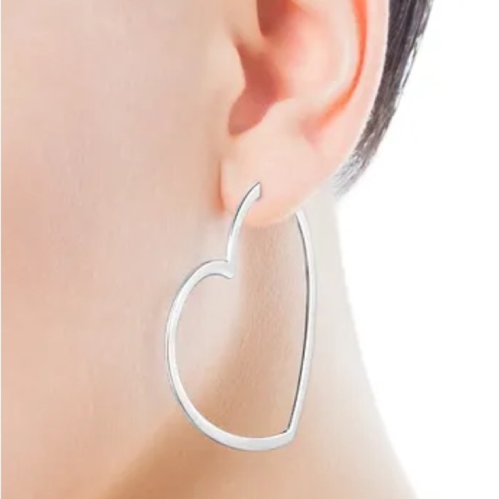 Tous Sterling Silver Heart Hoops - Picture 2 of 6